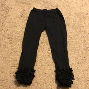 Black ruffle leggings